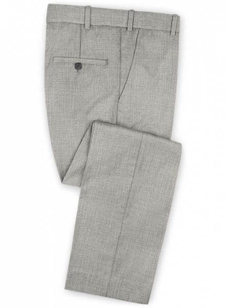 Sharkskin Light Gray Wool Pants