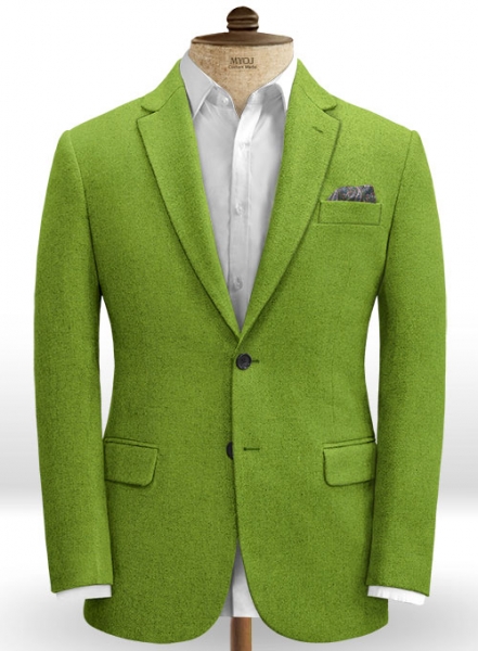 Melange Parrot Green Tweed Jacket