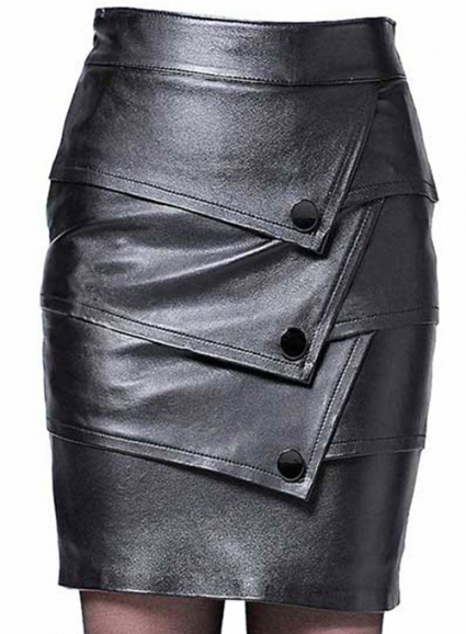Flaky Leather Skirt - # 182
