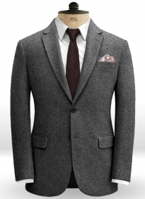 Vintage Dark Gray Weave Tweed Jacket