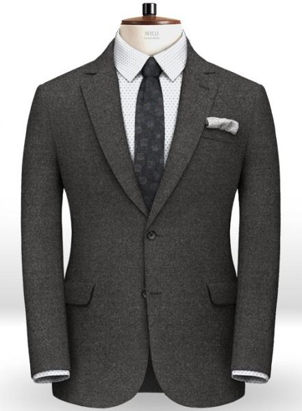 Italian Flannel Dark Gray Wool Jacket