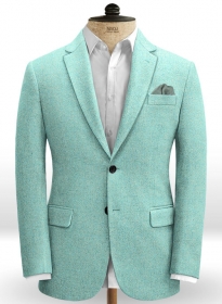 Melange Aqua Blue Tweed Jacket