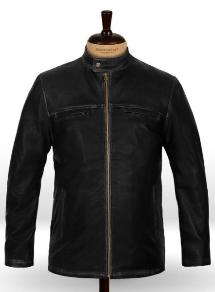 Rubbed Black Aron Taylor Johnson Godzilla 2014 Leather Jacket