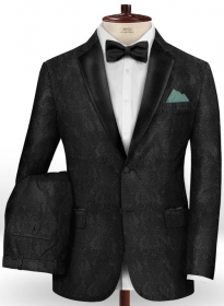 Rilda Black Wool Tuxedo Suit