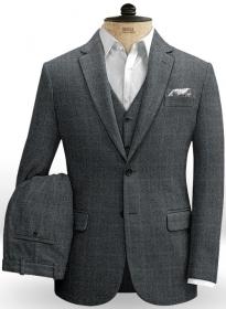 Vintage Milan Blue Tweed Suit