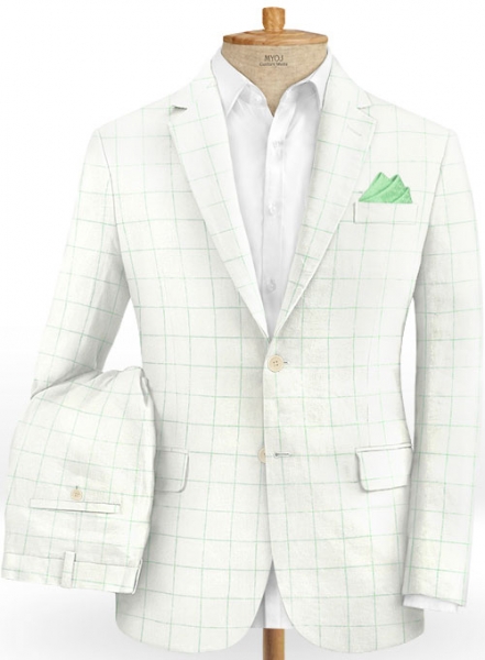 Italian Linen White Box Suit