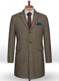 Dapper Brown Tweed Overcoat