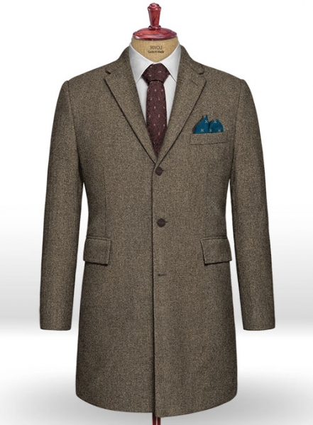 Dapper Brown Tweed Overcoat