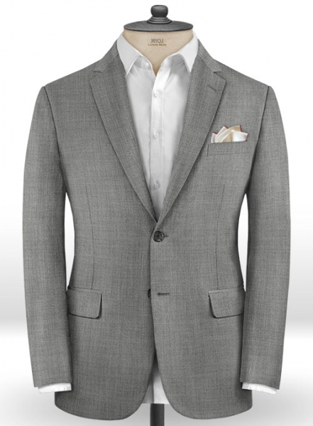 Napolean Worsted Light Gray Wool Jacket