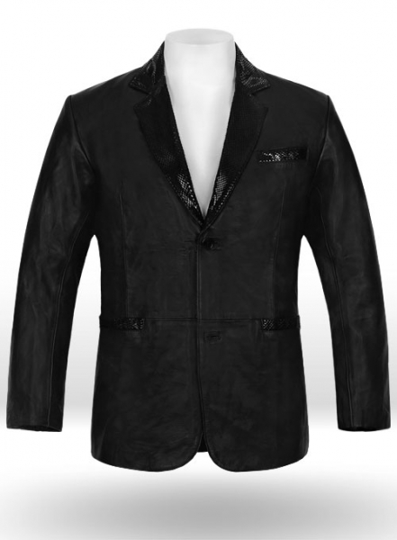 Black Hampton Leather Blazer