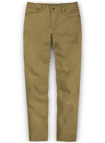 Khaki Peach Finish Chino Jeans