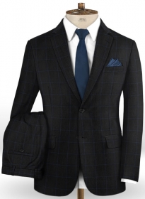 Napolean Fissa Black Wool Suit