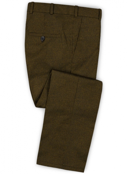 Light Weight Melange Green Tweed Pants