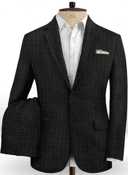 Italian Linen Black Box Suit