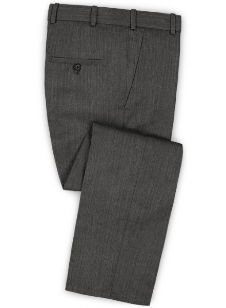 Herringbone Wool Gray Pants