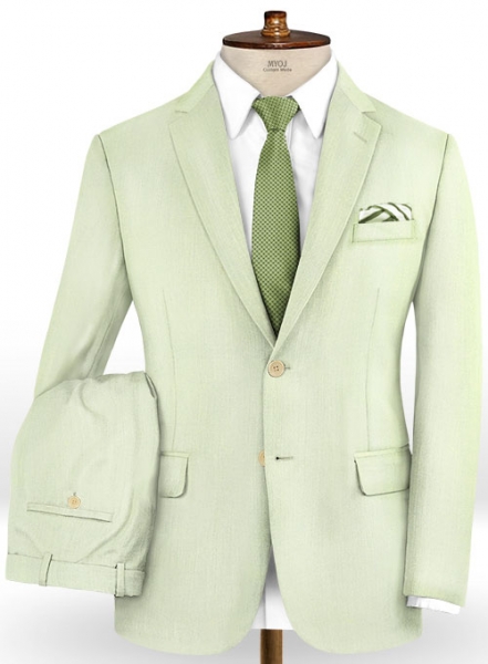 Scabal Pale Green Wool Suit