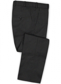 Napolean Mini Stripe Black Wool Pants