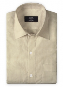 Beige Cotton Linen Shirt - Full Sleeves