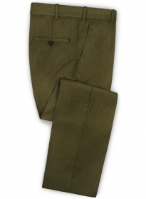 Reda Army Green Pure Wool Pants