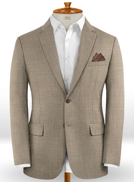 Napolean Sharkskin Light Brown Wool Jacket