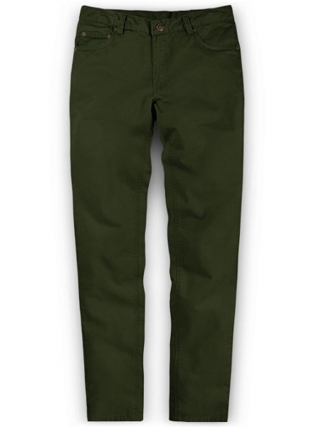 Dark Olive Green Chino Jeans