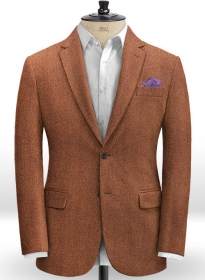 Italian Wide Herringbone Russet Tweed Jacket