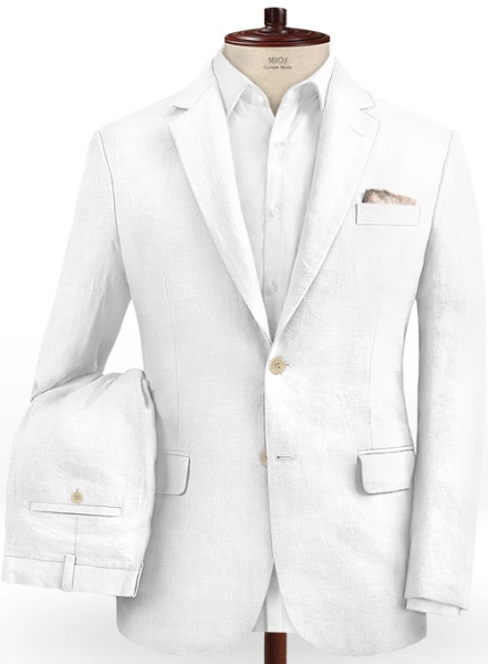 Pure White Linen Suit