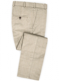 Glen Stretch Cotton Fawn Pants