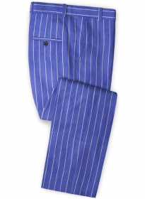 Italian Blue Stripe Linen Pants