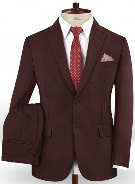 Stretch Wine Wool Suit