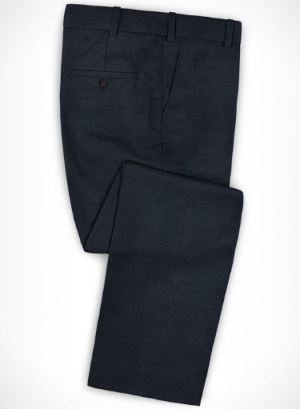 Napolean Wave Blue Black Wool Pants