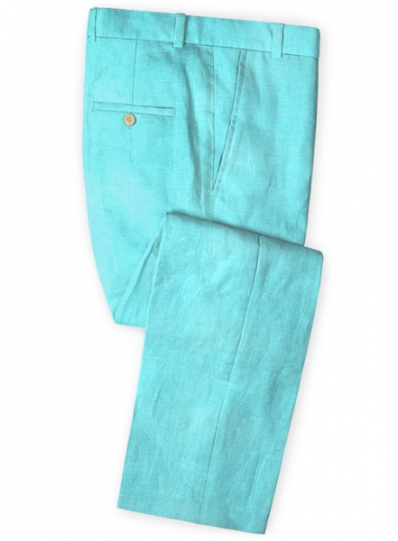 Italian Spring Blue Linen Pants
