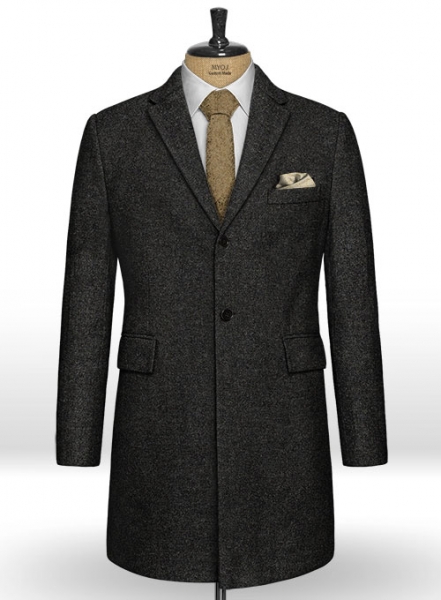 Light Weight Hamburg Charcoal Tweed Overcoat