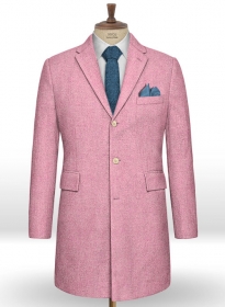 Melange Spring Pink Tweed Overcoat