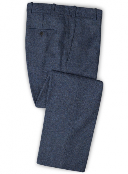Showman Blue Herringbone Tweed Pants