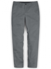 Gray Feather Cotton Canvas Stretch Chino Pants