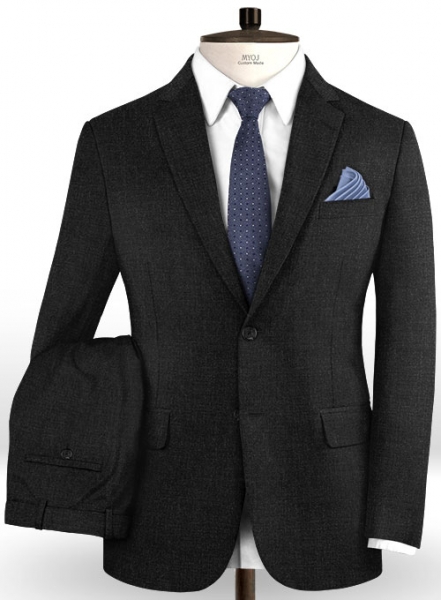 Scabal Worsted Dark Charcoal Wool Suit