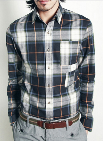 Double Vertical Pocket Plaid Shirt - Full Sleeves