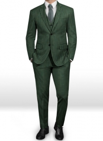 Napolean Green Stripe Wool Suit