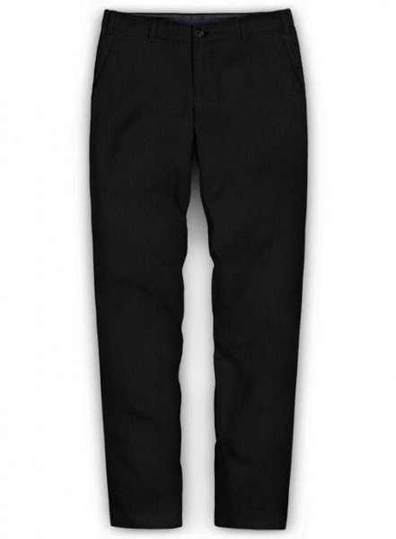 Heavy Knit Black Stretch Chino Pants