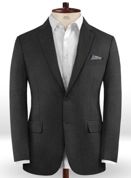 Scabal Worsted Charcoal Wool Jacket