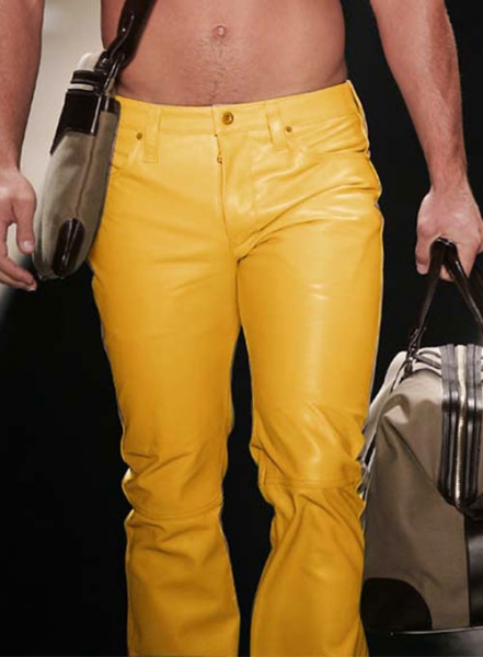 Yellow Leather Jeans