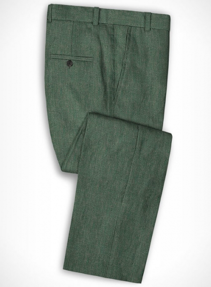 Italian Linen Melange Green Pants