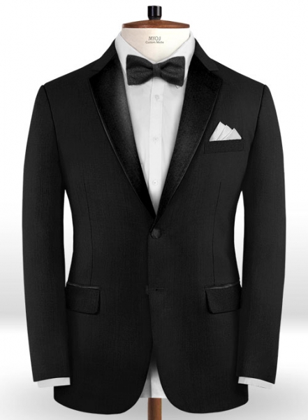 Napolean Black Wool Tuxedo Jacket