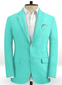 Safari Teal Blue Cotton Linen Jacket