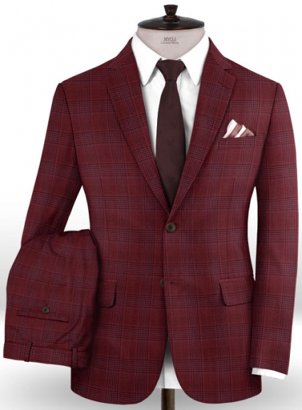 Napolean Nanti Red Wool Suit