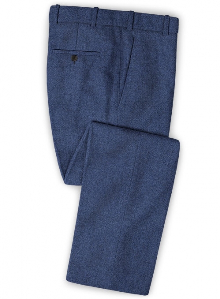 Rope Weave Persian Blue Tweed Pants