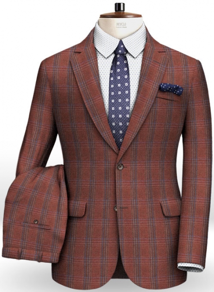 Napolean Tartan Wine Wool Suit