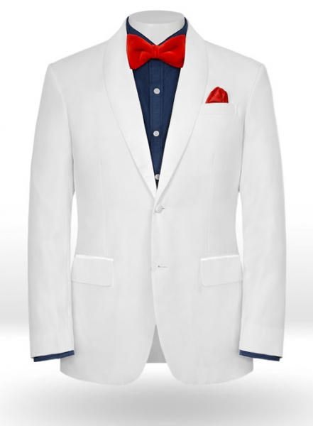 White Tuxedo Jacket - Satin Lapel