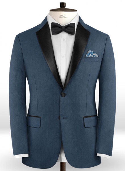 Napolean Flat Blue Wool Tuxedo Jacket